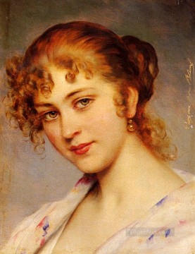De un retrato de una joven dama Eugenio de Blaas Pinturas al óleo